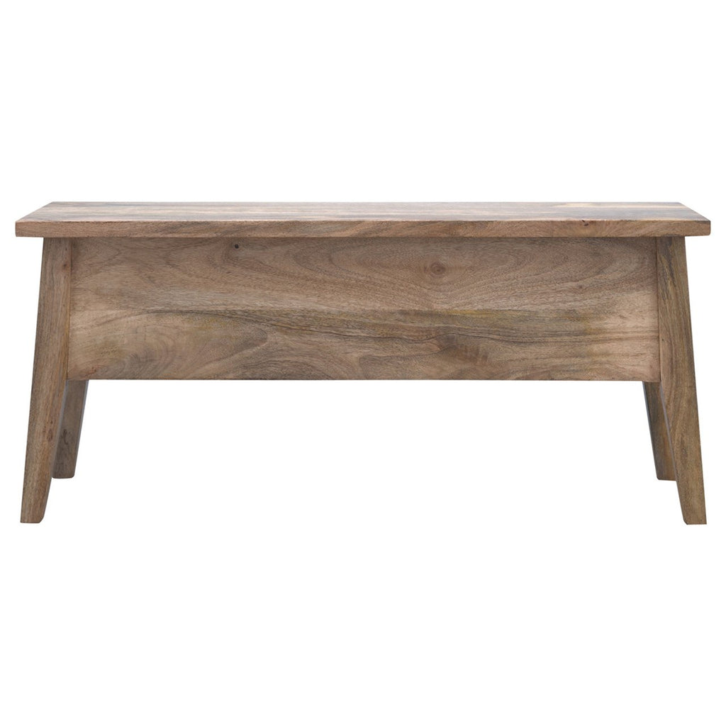 Solid Wood Storage Bench with Lift-Up Lid - Natural Wood