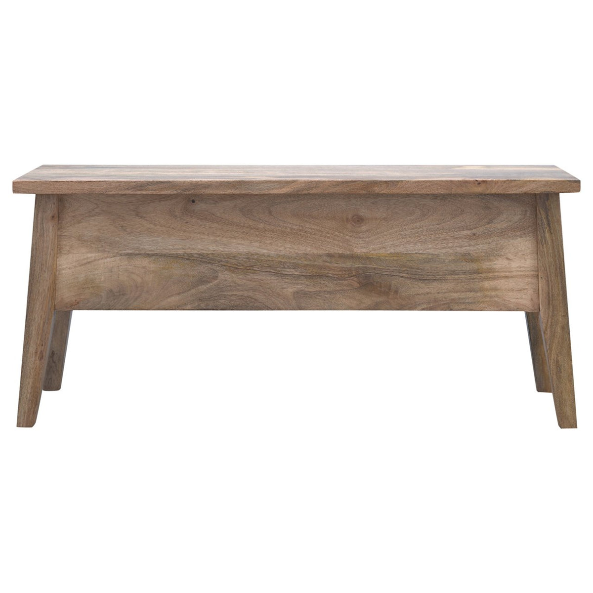 Solid Wood Storage Bench with Lift-Up Lid - Natural Wood