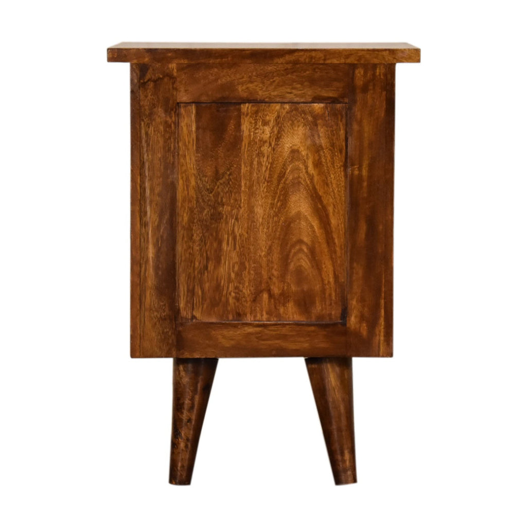 Solid Wood Bedside Table with 2 Drawers - Chestnut