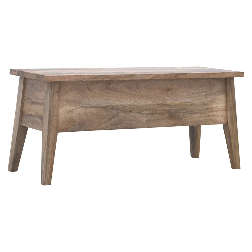 Solid Wood Storage Bench with Lift-Up Lid - Natural Wood