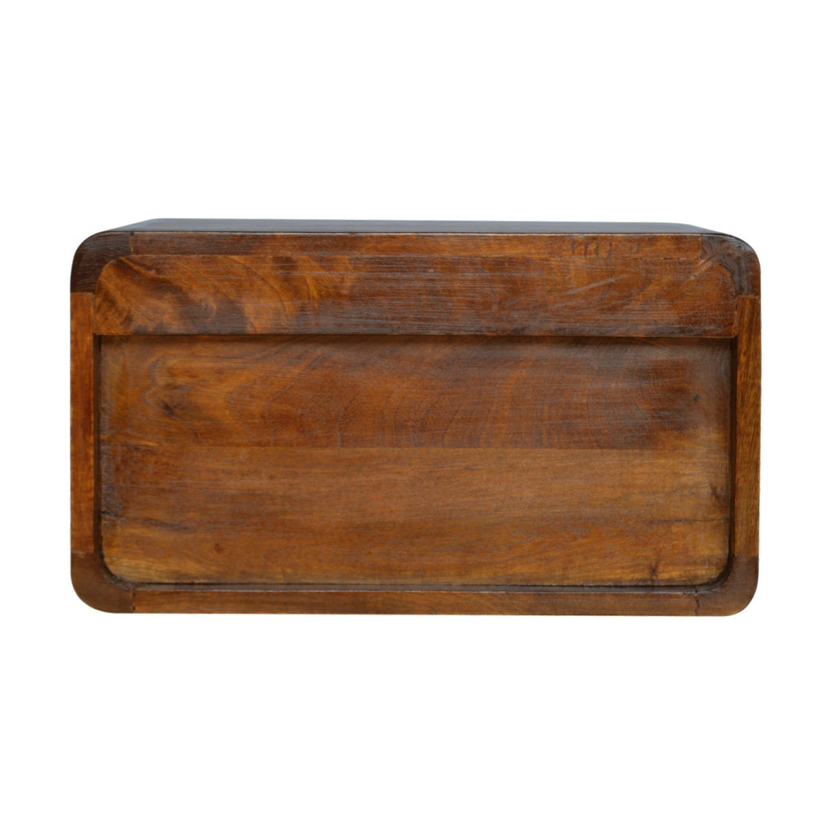 Solid Wood Curve Floating Nightstand with Drawer - Chestnut