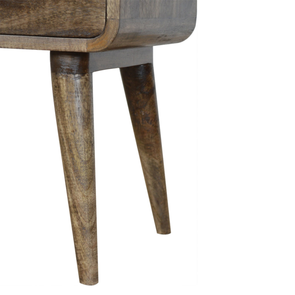 Curved Classic Nightstand with Classic Curved Design - Solid Wood