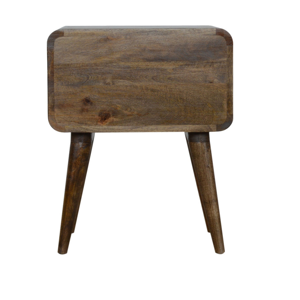 Curved Classic Nightstand with Classic Curved Design - Solid Wood