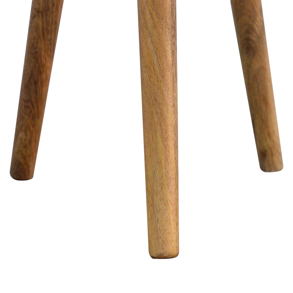 Solid Wood Bone Inlay Tripod Stool with Stylish Tripod Design