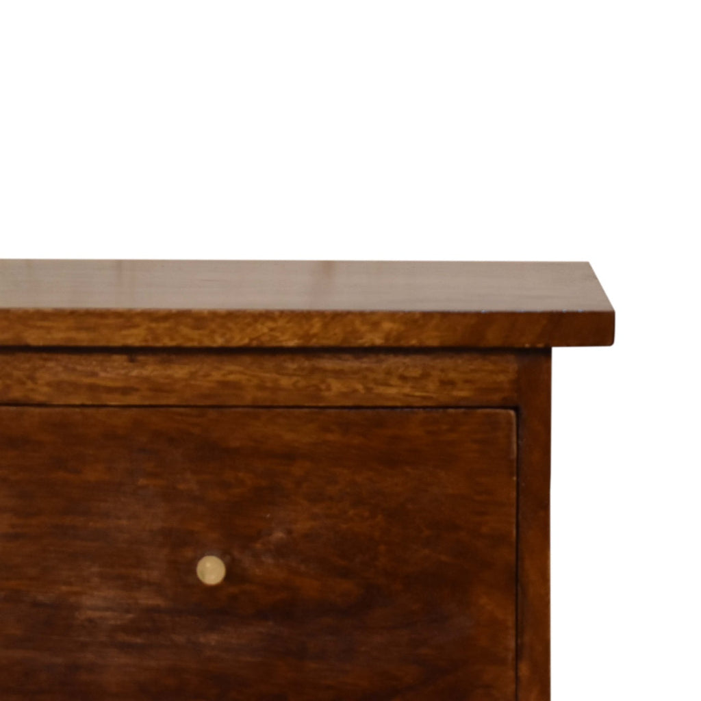 Solid Wood Bedside Table with 2 Drawers - Chestnut