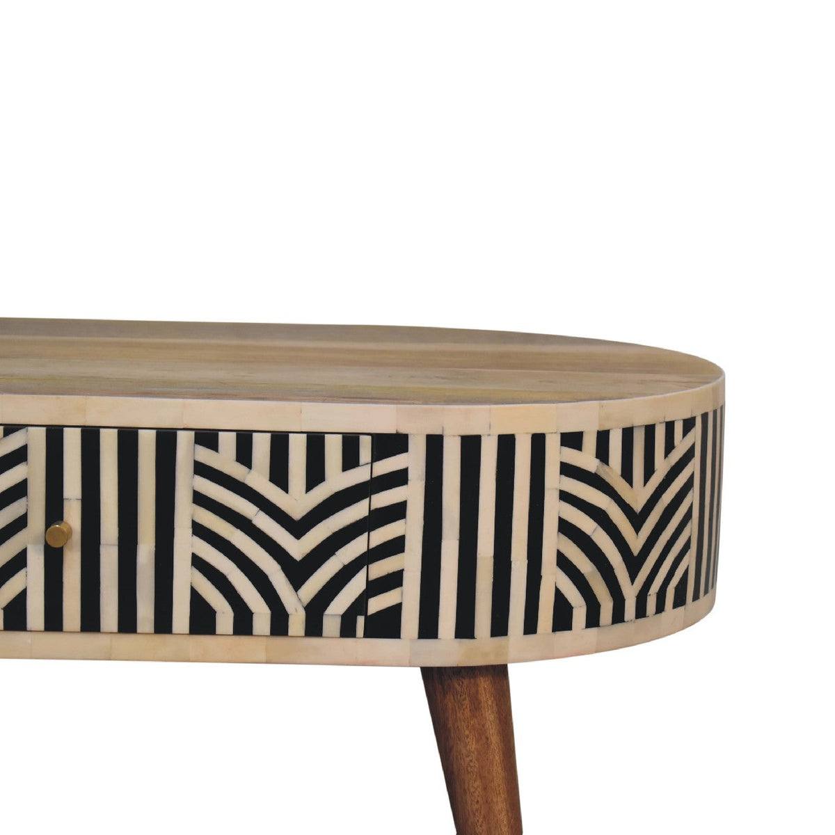 Edessa Bone Inlay Coffee Table with 2-Drawers and Nordic Legs - Bone Inlay