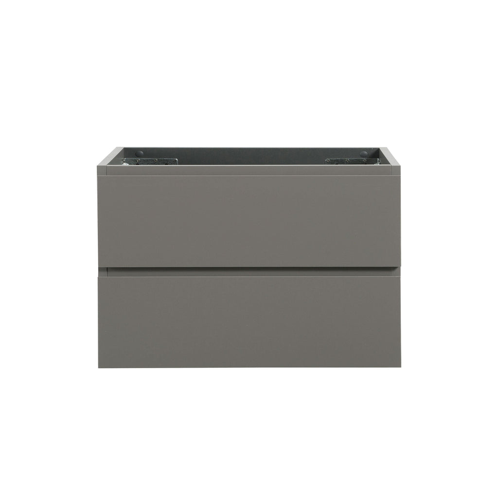 Wall Mount Bathroom Cabinet with Double Drawers - White & Gray