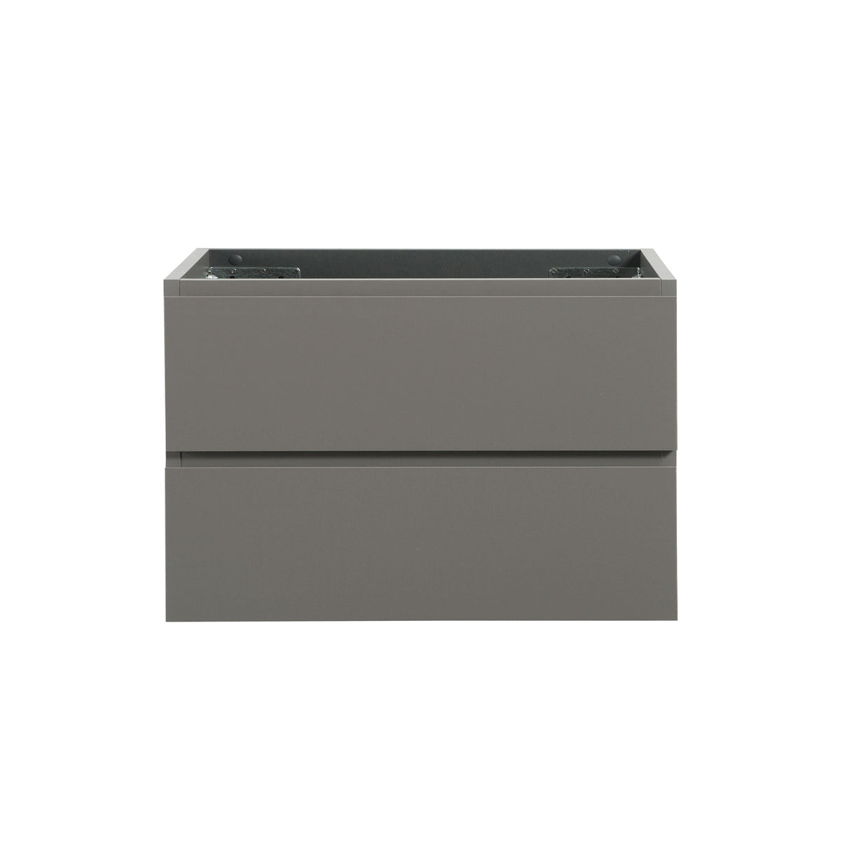 Wall Mount Bathroom Cabinet with Double Drawers - White & Gray