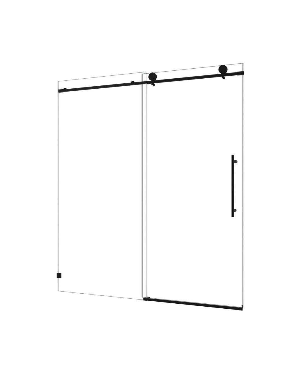 Matte Shower Door with Soft-Closing Function - Matte Black
