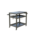 3-Shelf Outdoor Grill Table with Stainless Steel Top and Wheels
