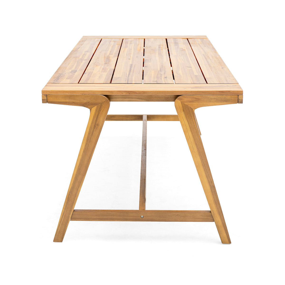 Modern Outdoor Dining Table with Acacia Wood and Teak Finish
