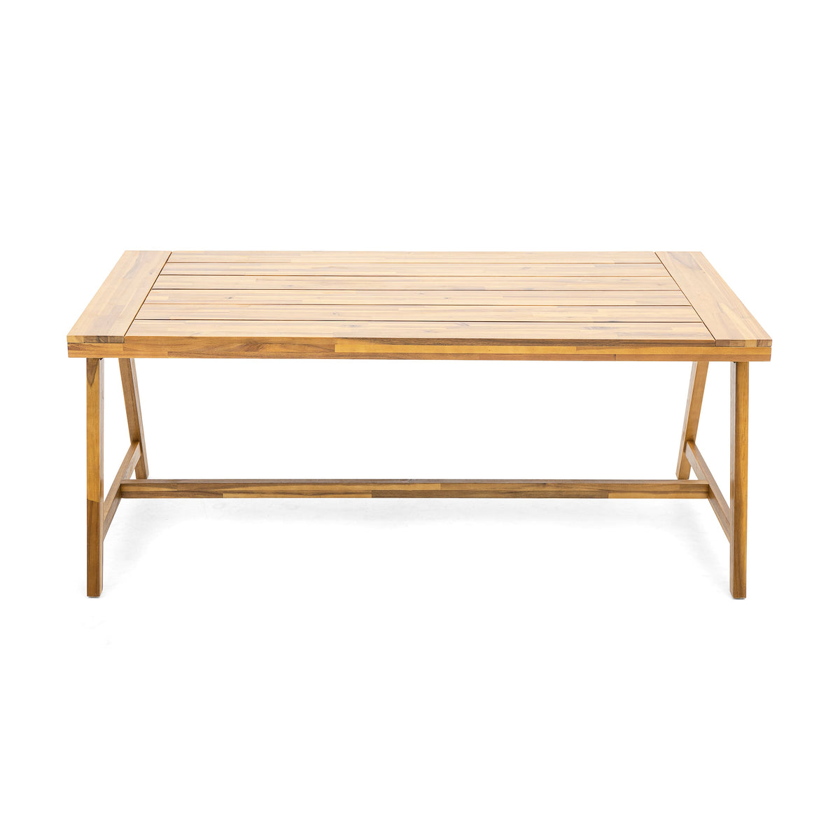 Modern Outdoor Dining Table with Acacia Wood and Teak Finish