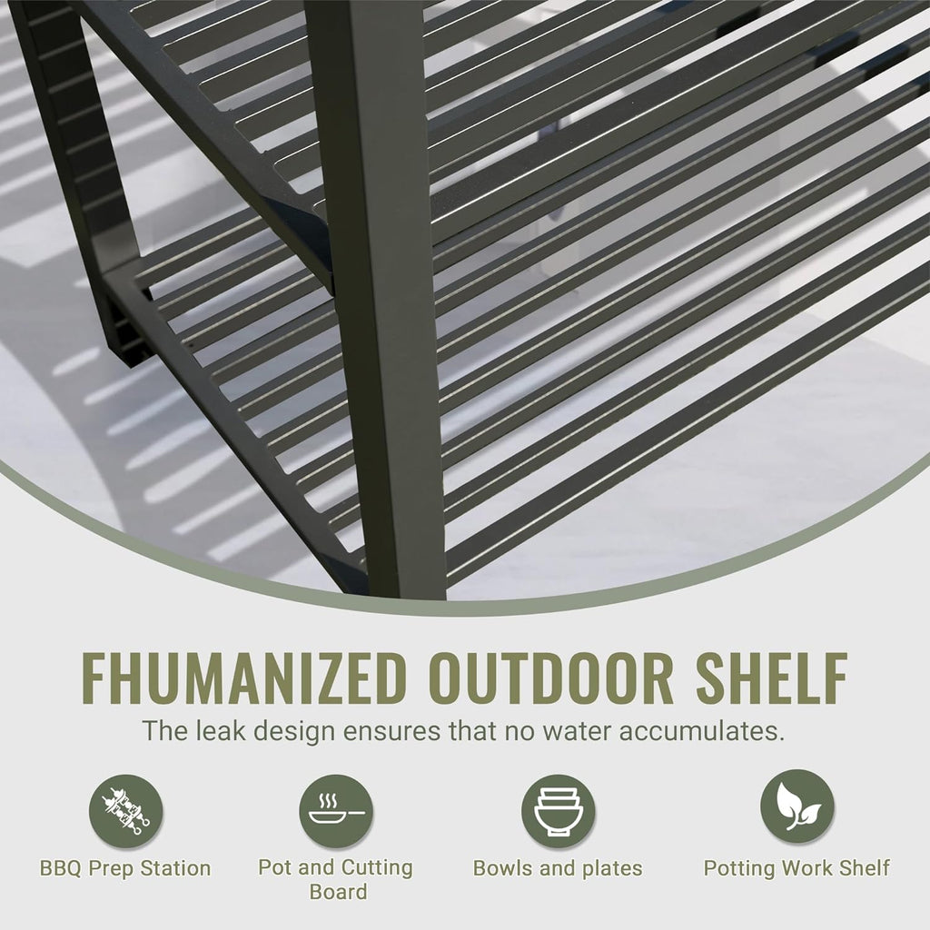 Outdoor Kitchen Island with Storage and Protective Cover - Aluminum