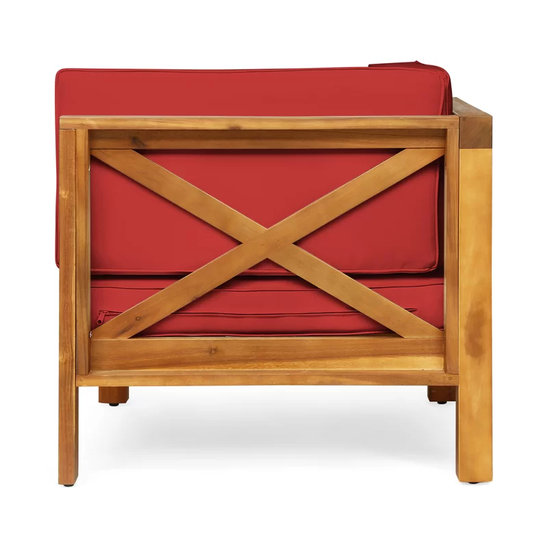 Brava X-Back 3 Seater Outdoor Sectional Sofa Set with Water-Resistant Cushions - Multicolor
