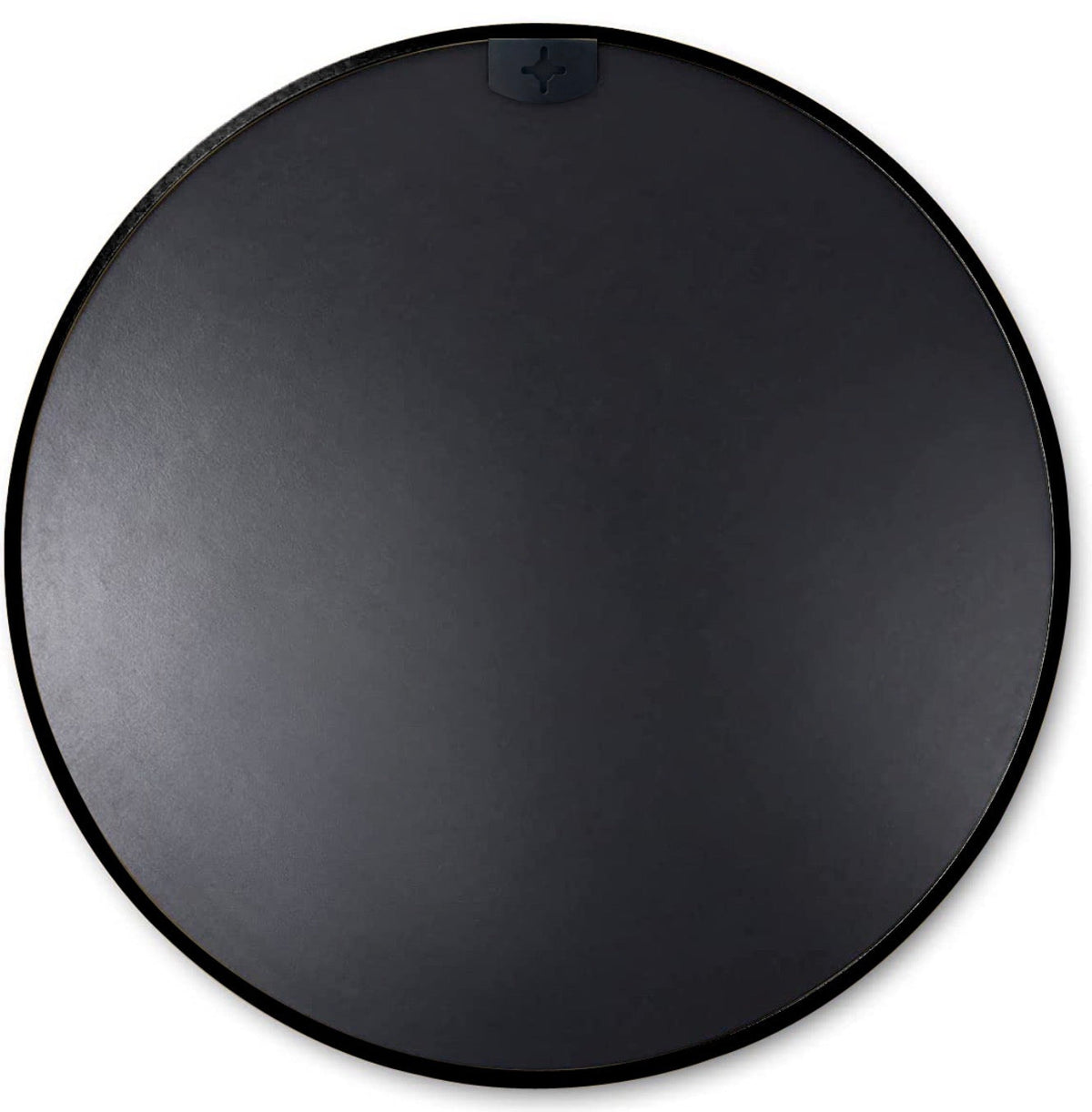 Black 20 Inch Metal Round Bathroom Mirror with Anti-Rust Frame - Black
