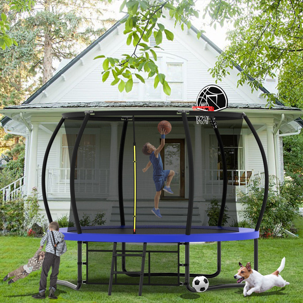 10FT Trampoline with Metal Frame for Outdoor Safety - Charcoal