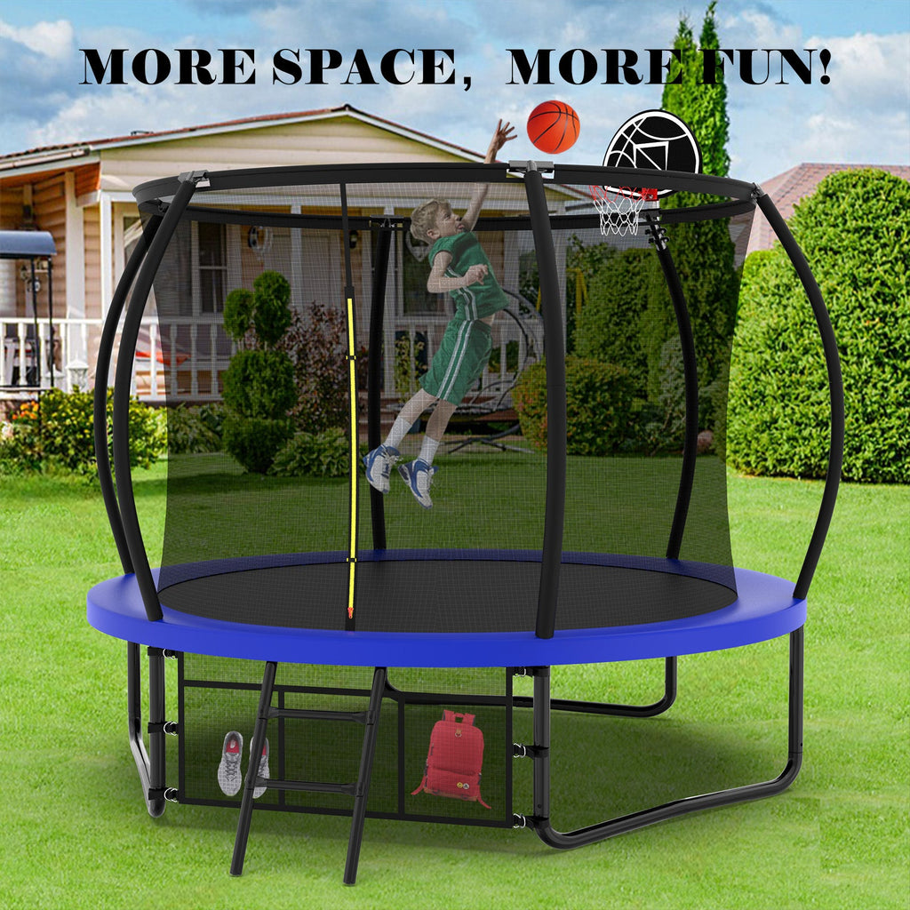 10FT Trampoline with Metal Frame for Outdoor Safety - Charcoal