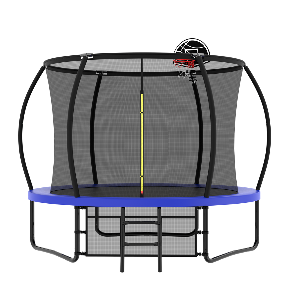 10FT Trampoline with Metal Frame for Outdoor Safety - Charcoal