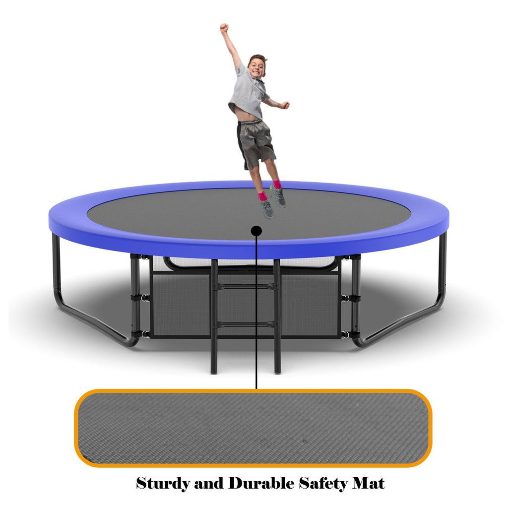 10FT Trampoline with Metal Frame for Outdoor Safety - Charcoal