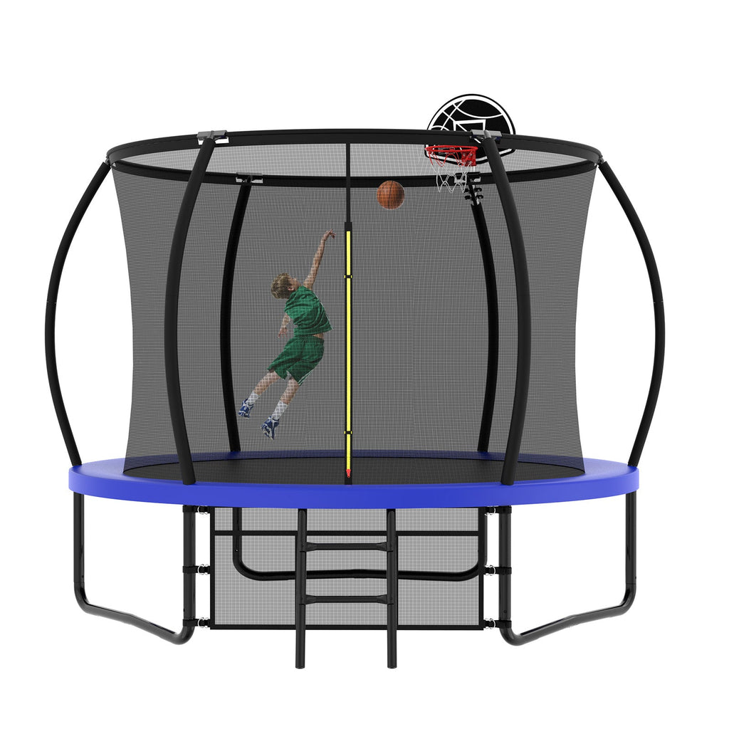 10FT Trampoline with Metal Frame for Outdoor Safety - Charcoal