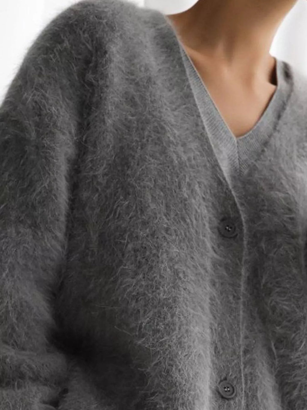 V-Neck Button-Down Cardigan