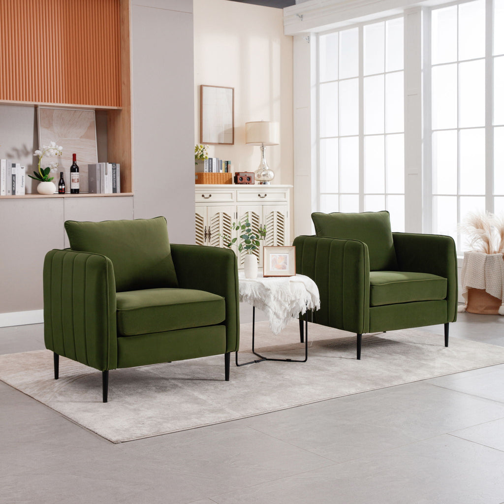Accent Chair with Removable Pillow - Dark Green or Dark Red