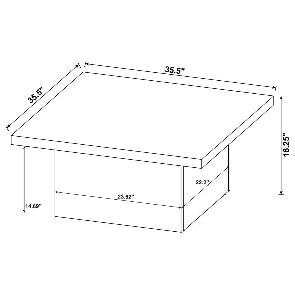 Exeter Square End Table with Laminate Veneer - Black or Light Brown