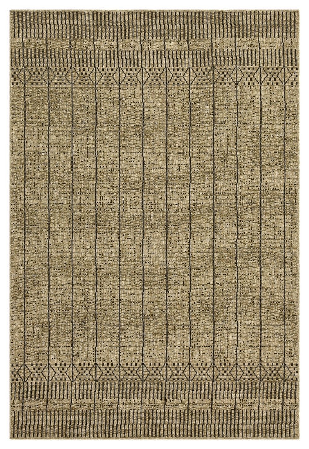 Light Brown Indoor / Outdoor Runner Rug with Flatweave - Jute Look
