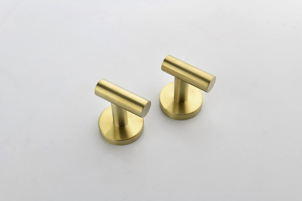 Stainless Steel Bathroom Towel Hooks - 6 Pack, Wall Mounted, Modern Finish