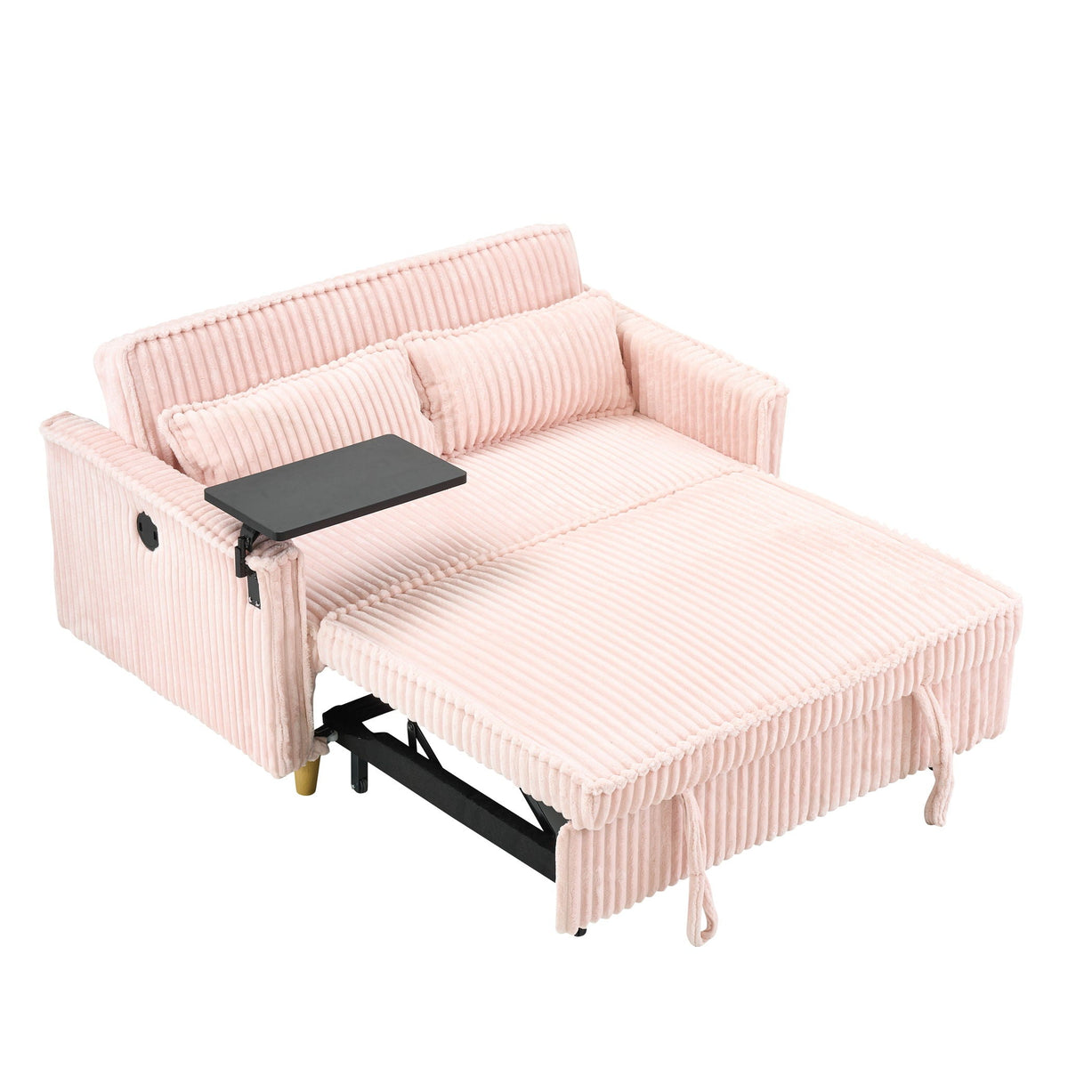 Pull Out Sofa With Movable Tabletop and USB Ports - Multiple Colors