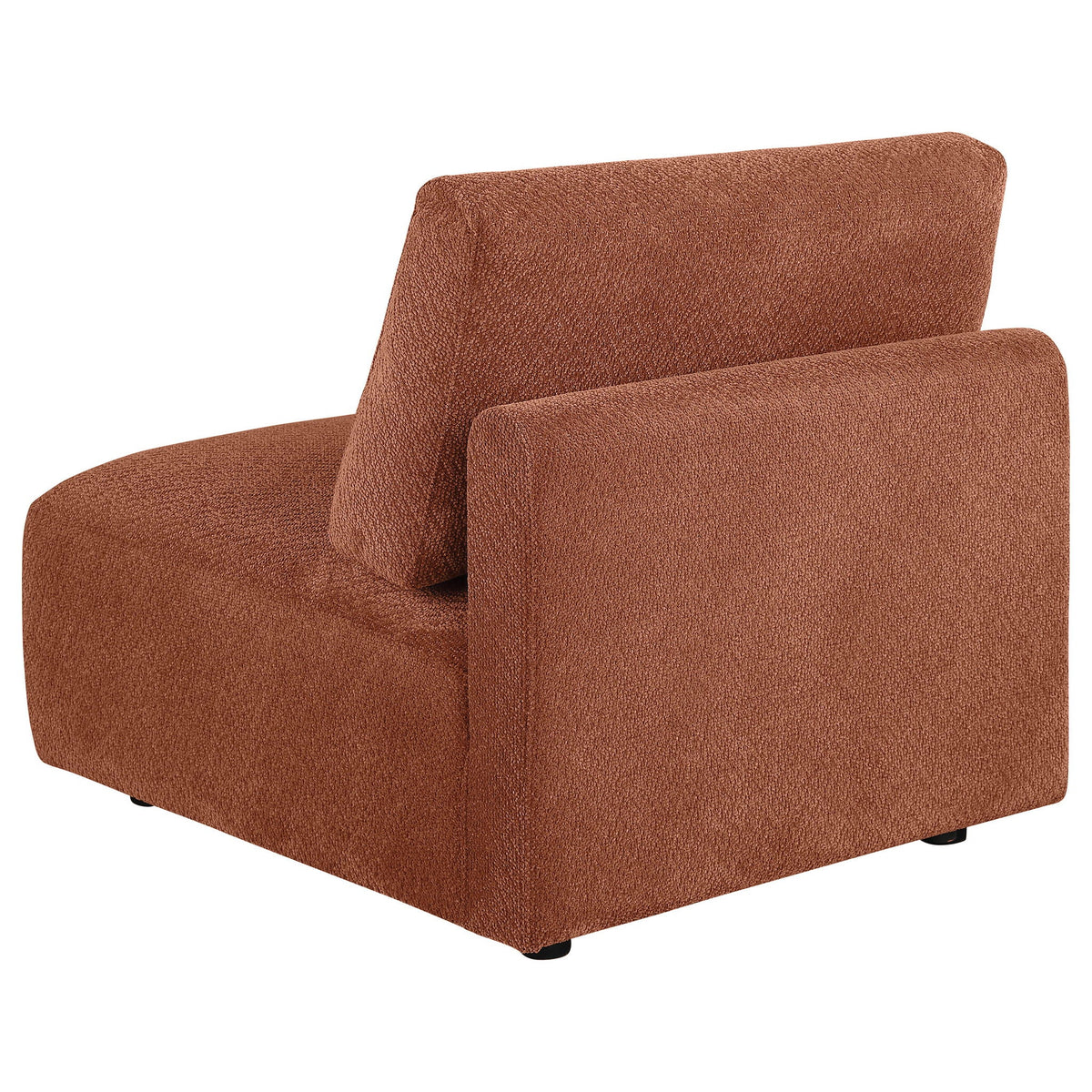 Elysia Chenille Upholstered Modular Armless Chair Coral