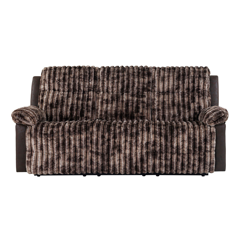 Manual Reclining Sofa with Medium Firm Support - Dark Brown or Gray