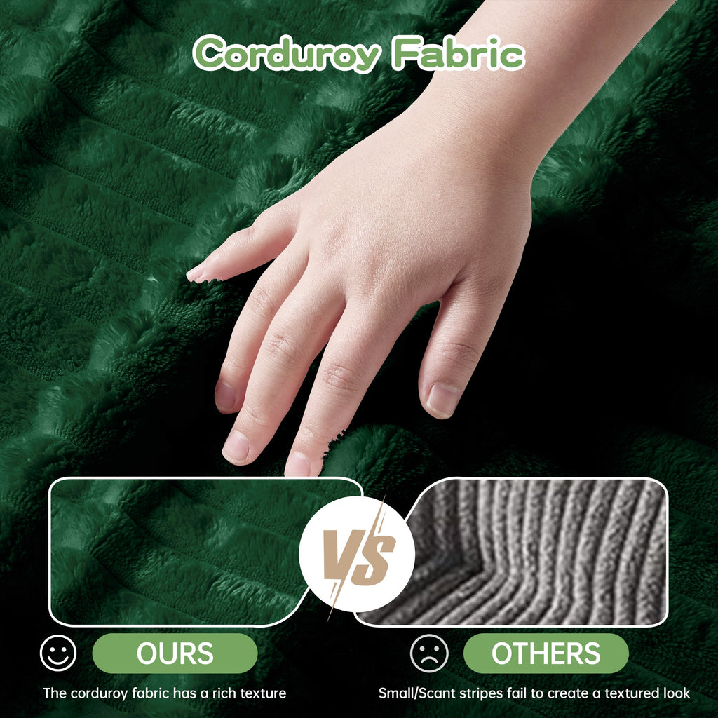 L-Shaped Slipcovered Sectional Sofa Couch with Washable Covers - Green or Cream