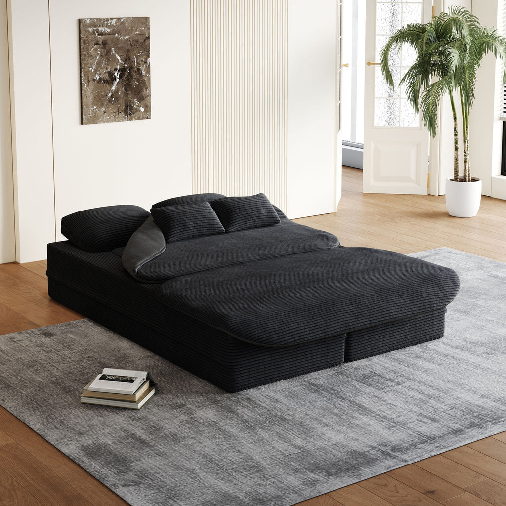 2 In 1 Foldable Sofa Bed with Multi Functional Blanket - Futon Sofa
