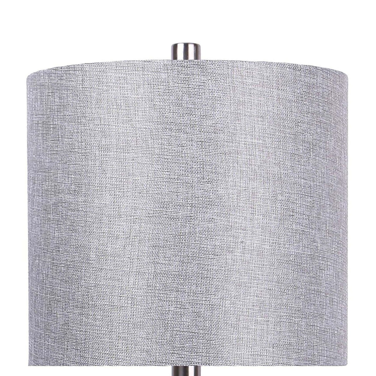 Contemporary Table Lamp Set with Drum Shade - Gray