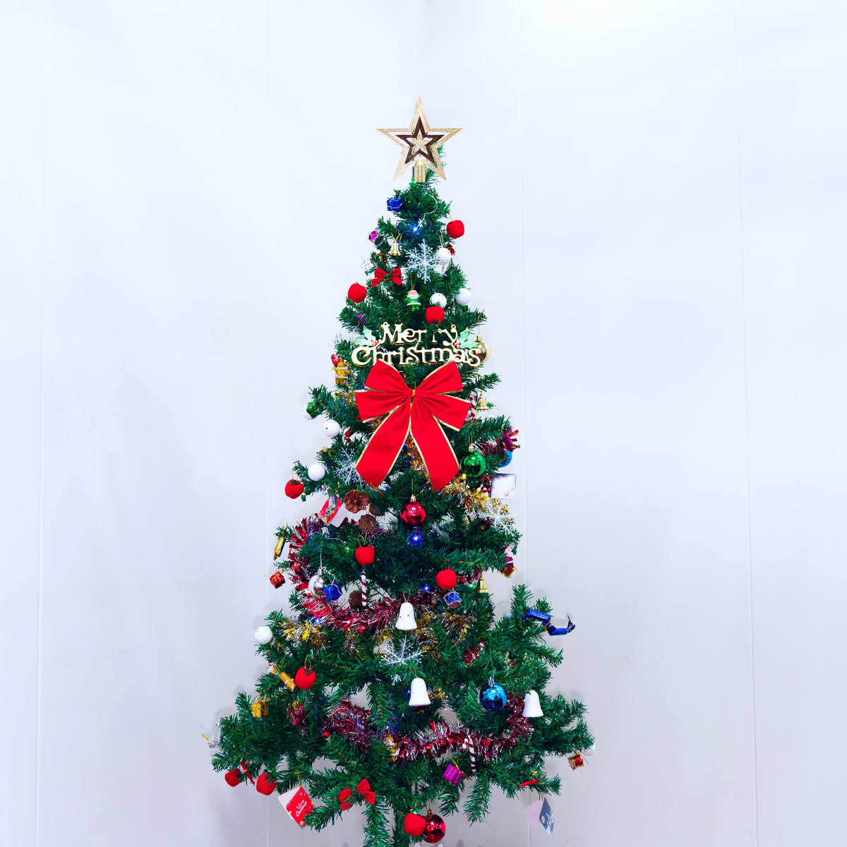 6ft Artificial Christmas Tree with LED Lights - 34.65" Wide
