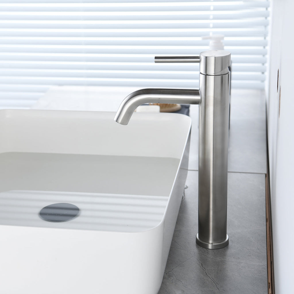 Single Hole Single Handle Bathroom Sink Faucet with Spot-Resistant Finish - Matte Black, Brushed Nickel, Brushed Gold
