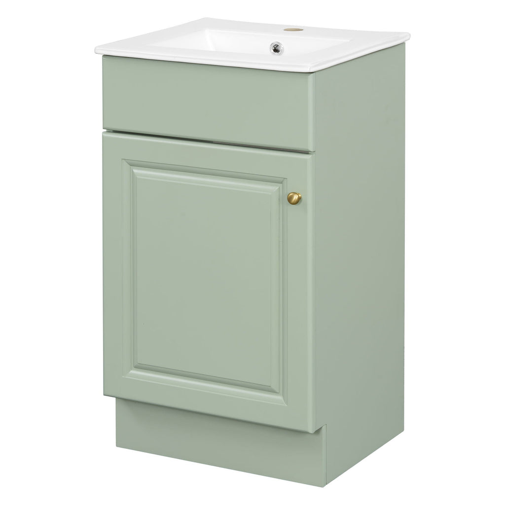 Bathroom Vanity with Sink and Adjustable Shelf - Multiple Colors