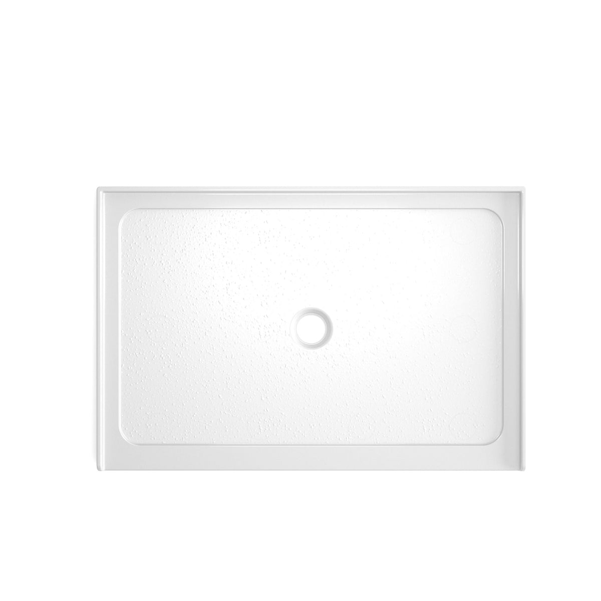Gloss White Shower Base with Center Drain - Durable Acrylic Construction