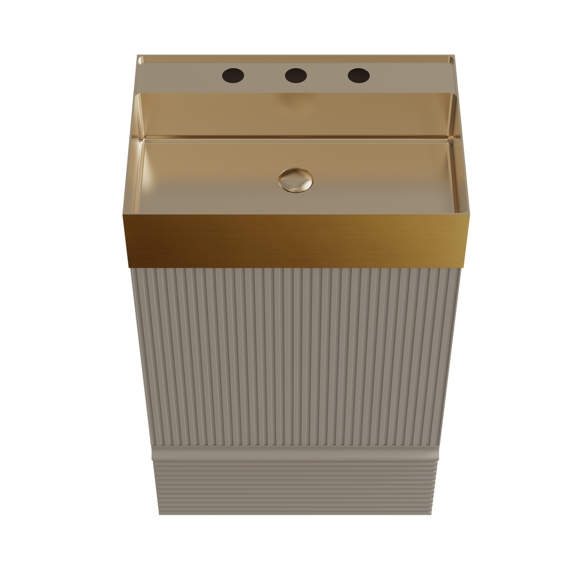Gada 20" Striped Bathroom Vanity with Soft-Closing Features - Beige Grey Stripe