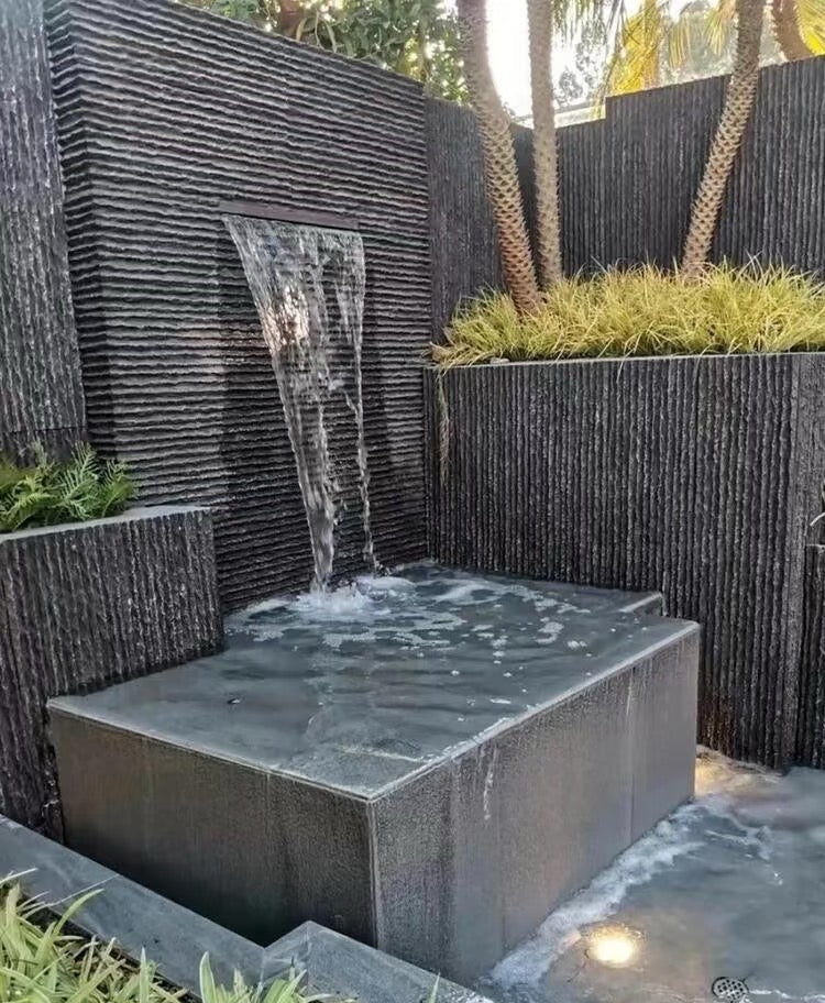 3D Faux Stone Wall Panels with Lightweight PU Construction - Black