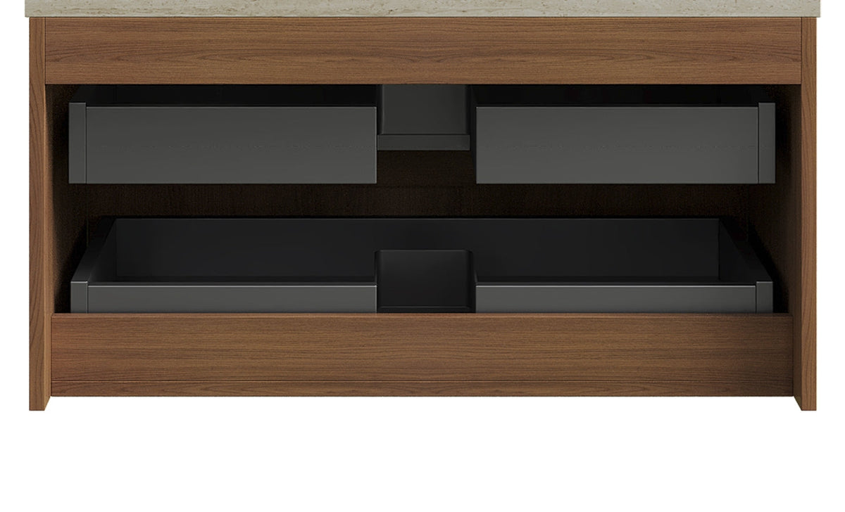 Tilley 36'' Wall-Mounted Cabinet with 2 Drawers - Natural Wood