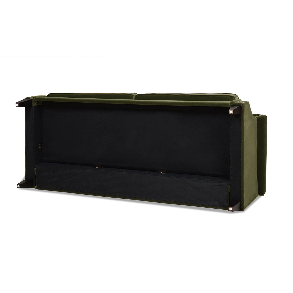 Green Camel Back Small Space Sofa with Performance Upholstery