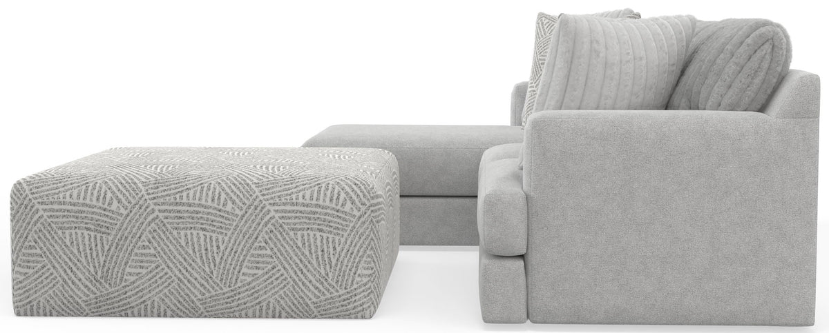 Logan - Upholstered Sectional With Comfort Coil Seating - 46" Cocktail Ottoman And Accent Pillows Included