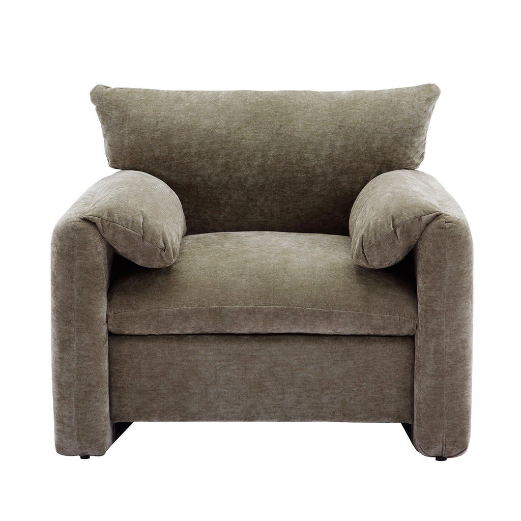 Oversized Accent Single Sofa Lounge Chair with Stain-Resistant Chenille - Matcha Green