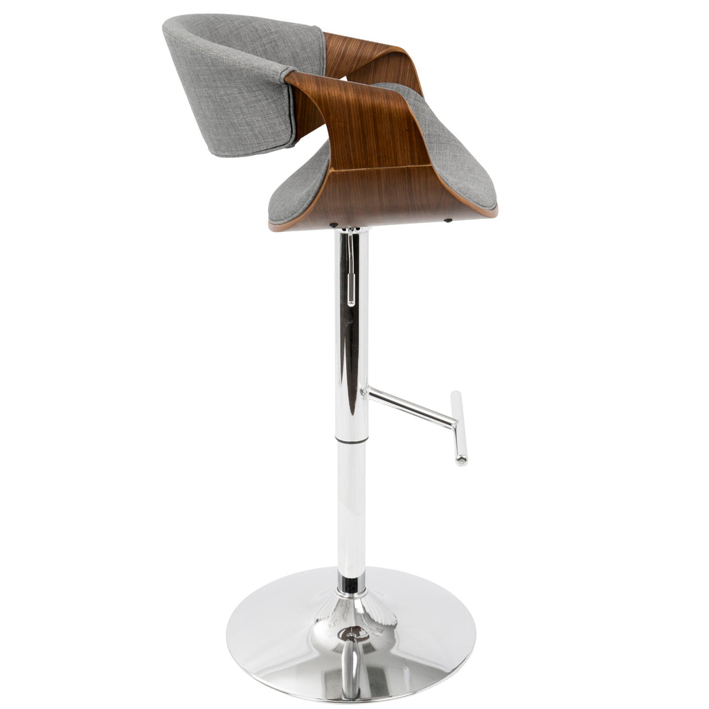 Mid Century Modern Adjustable Barstool with Swivel and T Footrest - Multiple Colors
