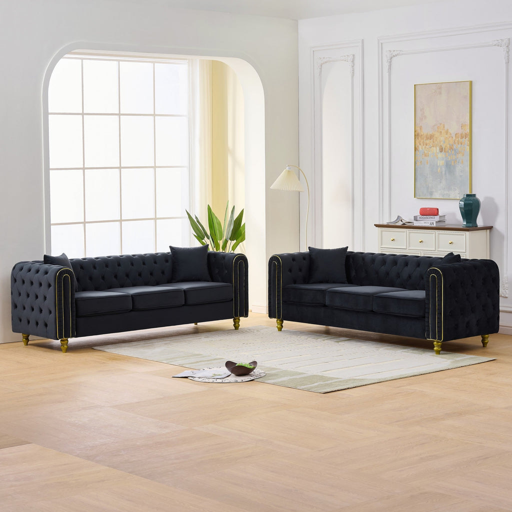 Modern Velvet Loveseat Sofa with Button Tufting