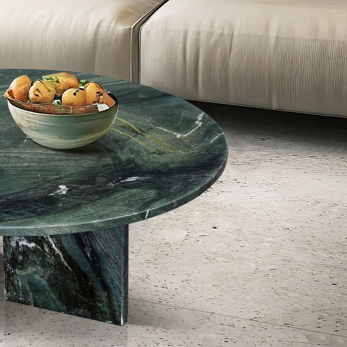 Elegant Coffee Duo Table Set with Natural Marble Tops - Multiple Colors