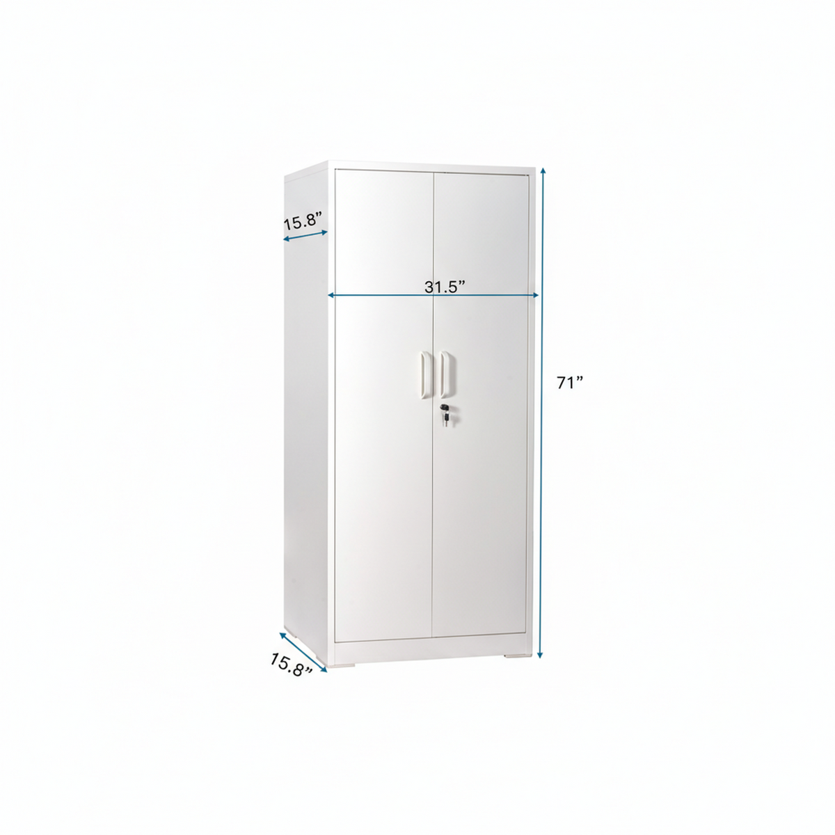 71" Metal Storage Cabinet with Locking Doors and Adjustable Shelves