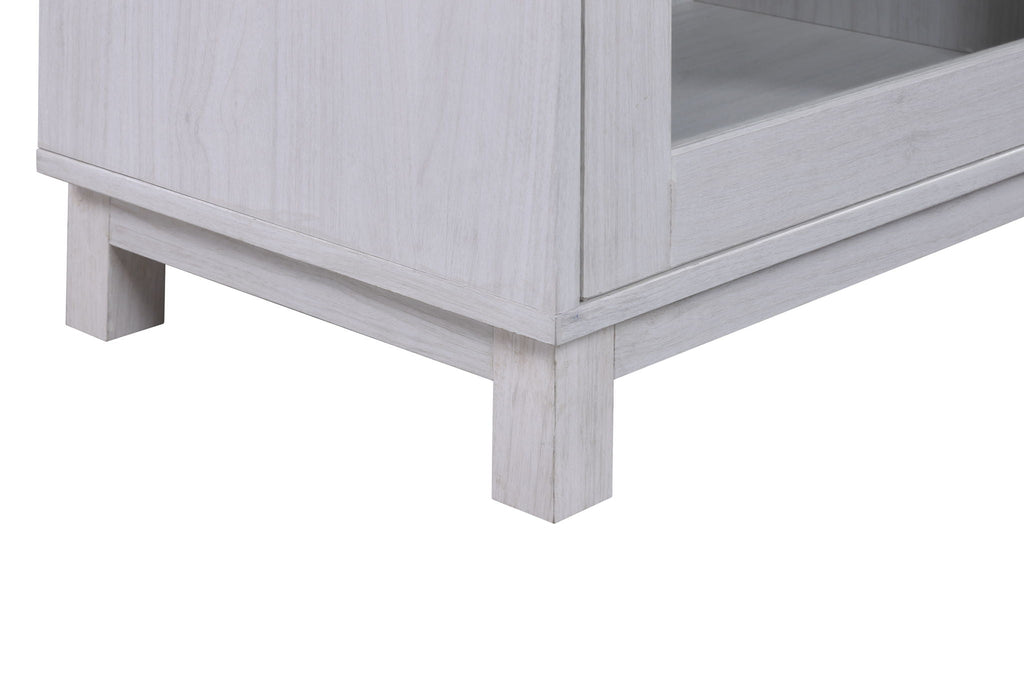 White Walnut Fireplace TV Stand Console with Integrated Heater - 70 Inch